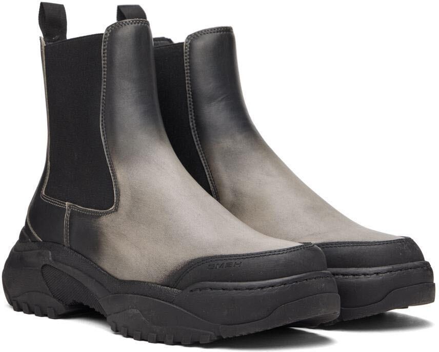 GmbH Black  Beige Sprayed Chelsea Boots - Picture 5