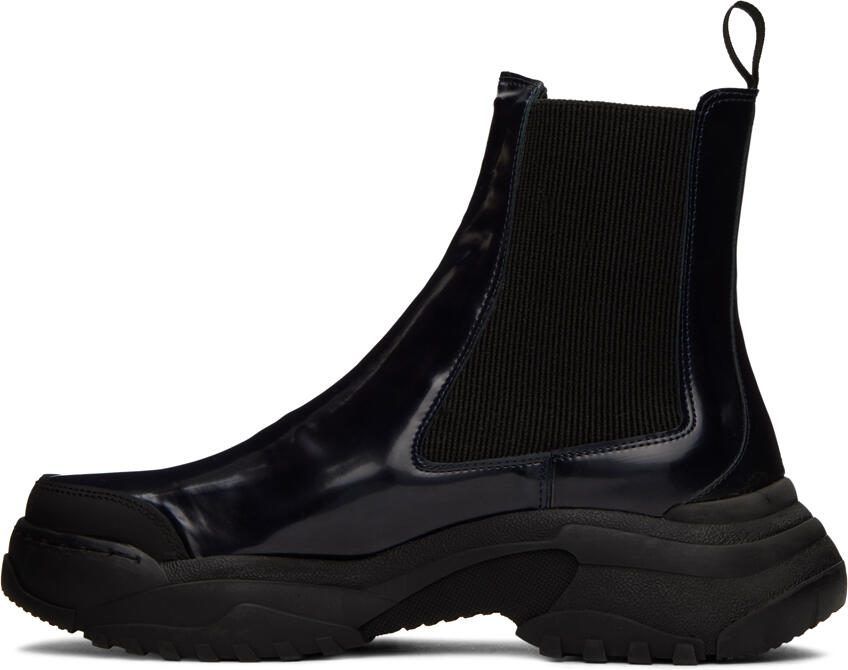 GmbH Navy Faux-Leather Chelsea Boots - Picture 3
