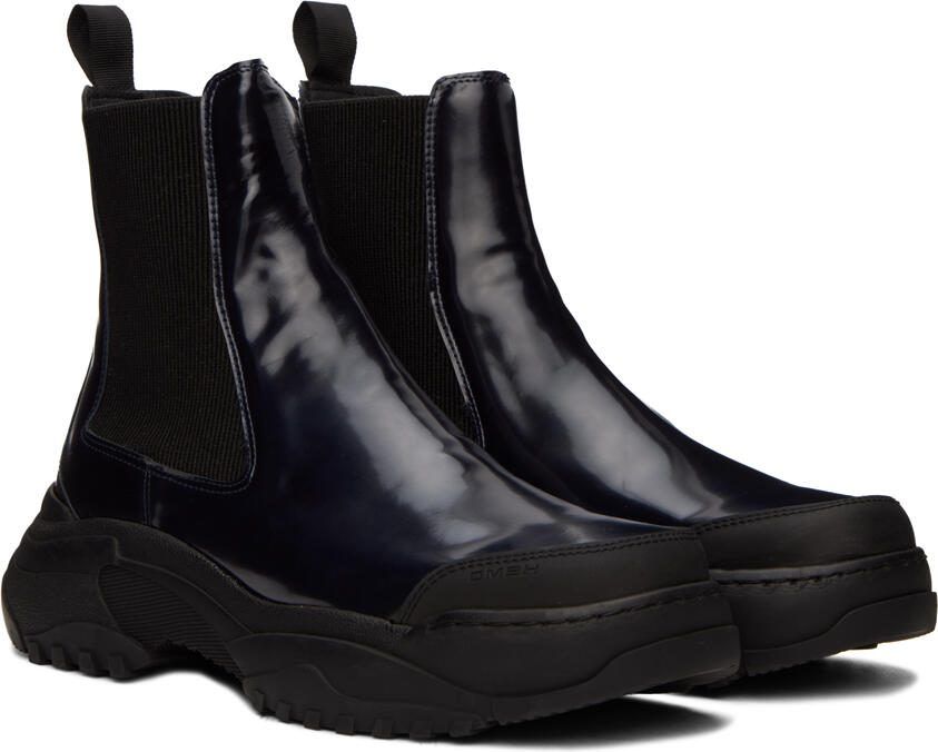 GmbH Navy Faux-Leather Chelsea Boots - Picture 2