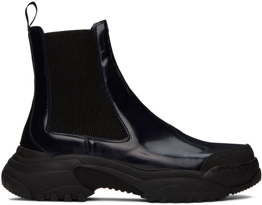GmbH Navy Faux-Leather Chelsea Boots - Picture 5