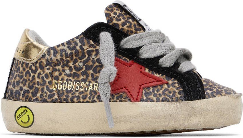Golden Goose Baby Beige  Brown Leopard Super-Star Sneakers - Picture 4
