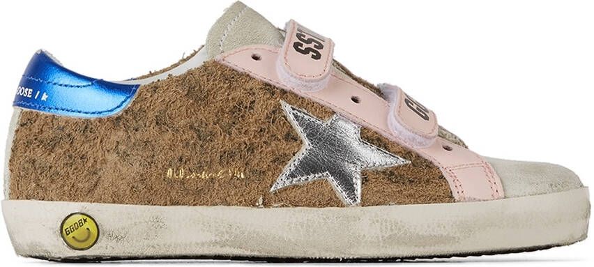 Golden Goose Baby Tan Leopard Old School Velcro Sneakers - Picture 4