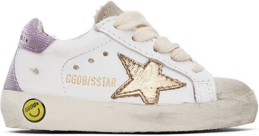 Golden Goose Baby White  Gold Superstar Classic Sneakers - Picture 4