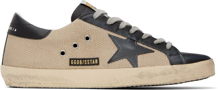 Golden Goose Beige  Black Super-Star Sneakers - Picture 4