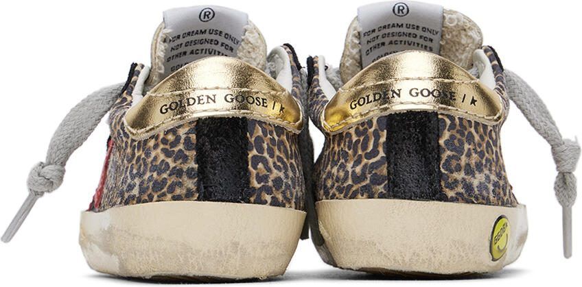 Golden Goose Baby Beige  Brown Leopard Super-Star Sneakers - Picture 3
