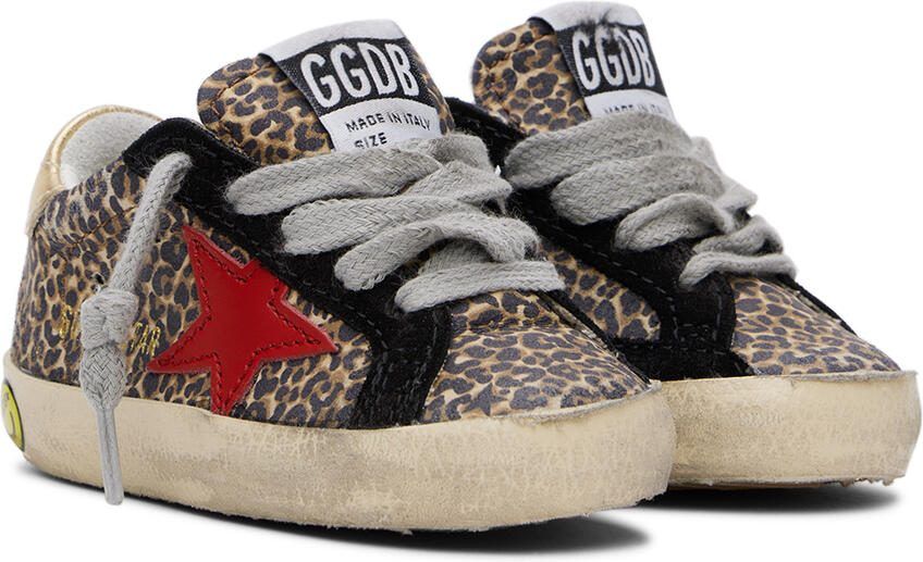 Golden Goose Baby Beige  Brown Leopard Super-Star Sneakers