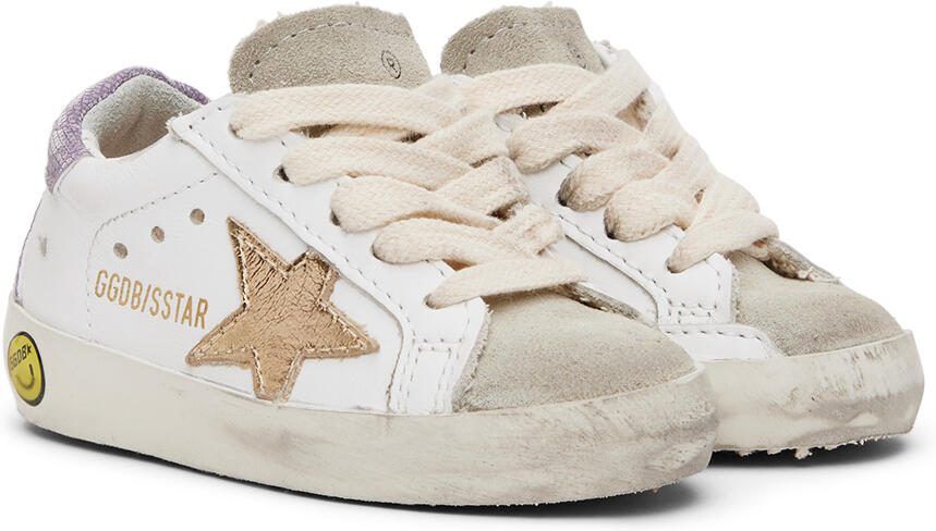Golden Goose Baby White  Gold Superstar Classic Sneakers - Picture 2