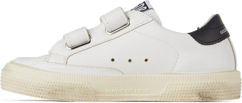 Golden Goose Baby White  Red May School Velcro Sneakers - Picture 3