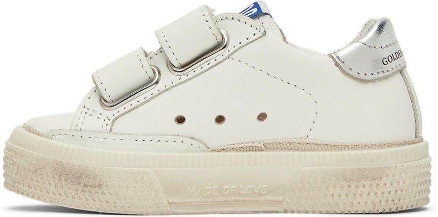 Golden Goose Baby White  Taupe May School Sneakers - Picture 3