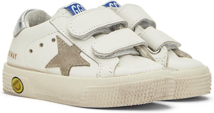 Golden Goose Baby White  Taupe May School Sneakers - Picture 2