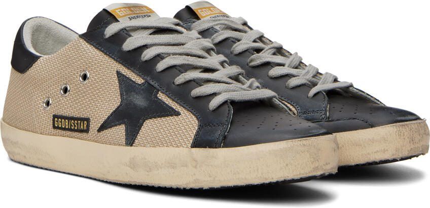 Golden Goose Beige  Black Super-Star Sneakers - Picture 2