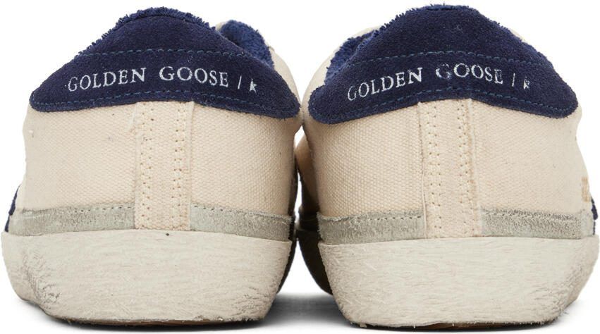 Golden Goose Beige  Blue Super-Star Classic Sneakers