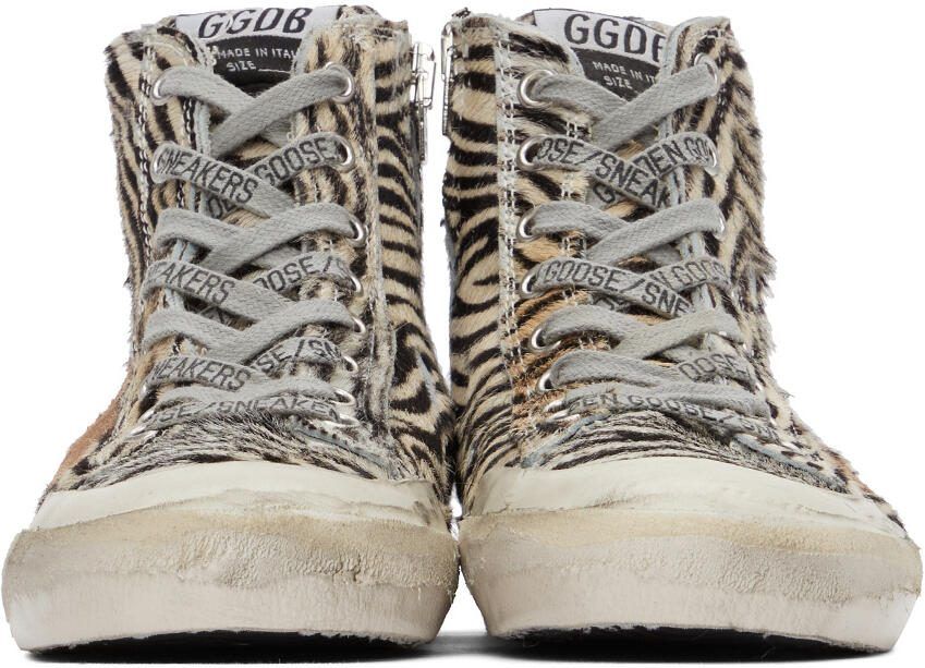 Golden Goose Black  Off-White Francy Zebra Sneakers - Picture 3