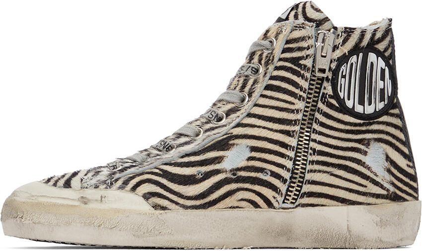 Golden Goose Black  Off-White Francy Zebra Sneakers - Picture 4