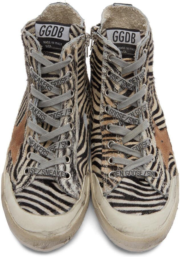 Golden Goose Black  Off-White Francy Zebra Sneakers - Picture 2