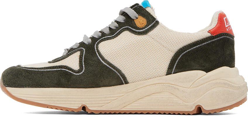 Golden Goose Gray  Beige Running Sole Sneakers - Picture 3
