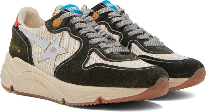 Golden Goose Gray  Beige Running Sole Sneakers - Picture 2