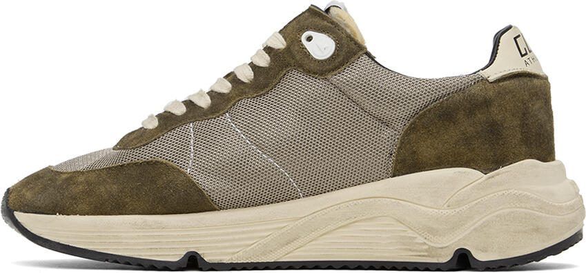 Golden Goose Khaki  Beige Running Sole Sneakers - Picture 3