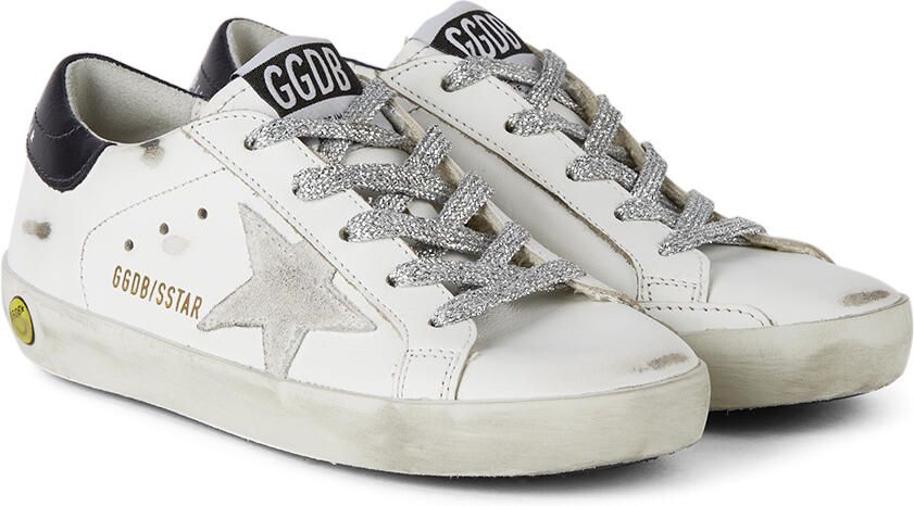 Golden Goose Kids White  Navy Super-Star Classic Sneakers - Picture 2