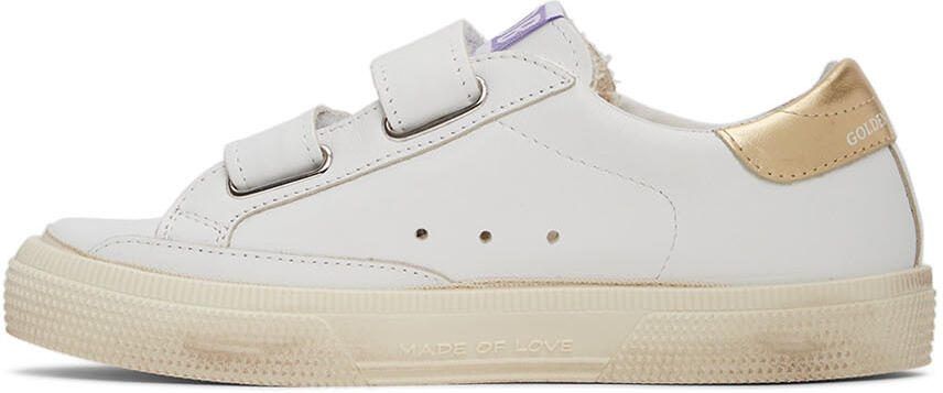 Golden Goose Kids White  Pink Check Star May School Sneakers - Picture 3