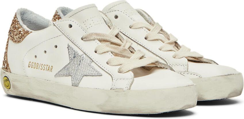Golden Goose Kids White  Silver Super-Star Classic Sneakers - Picture 2