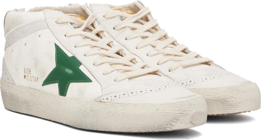 Golden Goose Off-White  Green Mid Star Sneakers - Picture 2