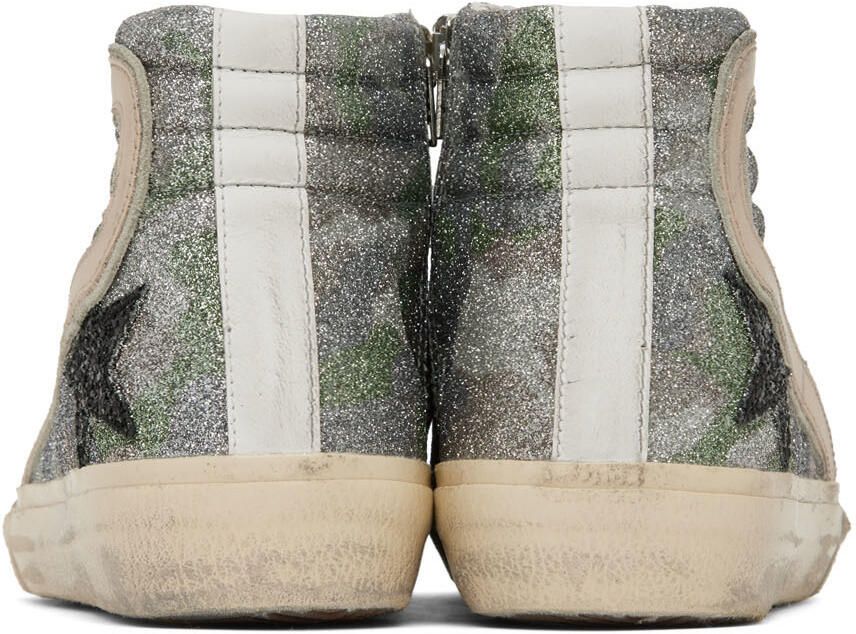 Golden Goose Silver  White Slide Classic High-Top Sneakers