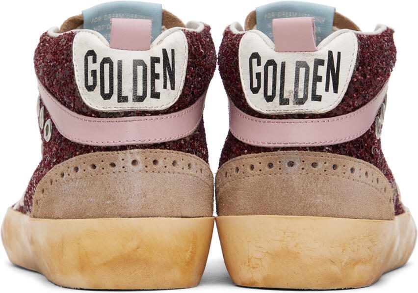 Golden Goose SSENSE Exclusive Burgundy  Taupe Mid Star Sneakers