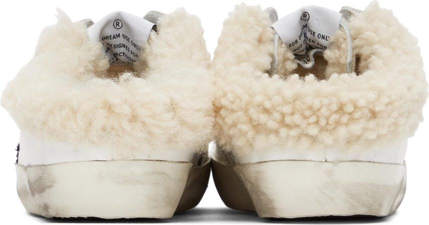 Golden Goose SSENSE Exclusive White  Black Shearling Super-Star Sneakers - Picture 3