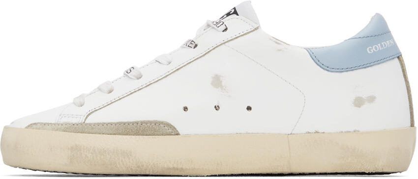 Golden Goose SSENSE Exclusive White  Blue Super-Star Classic Sneakers - Picture 4