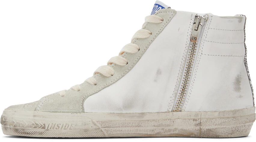 Golden Goose SSENSE Exclusive White  Gray Slide Sneakers - Picture 3