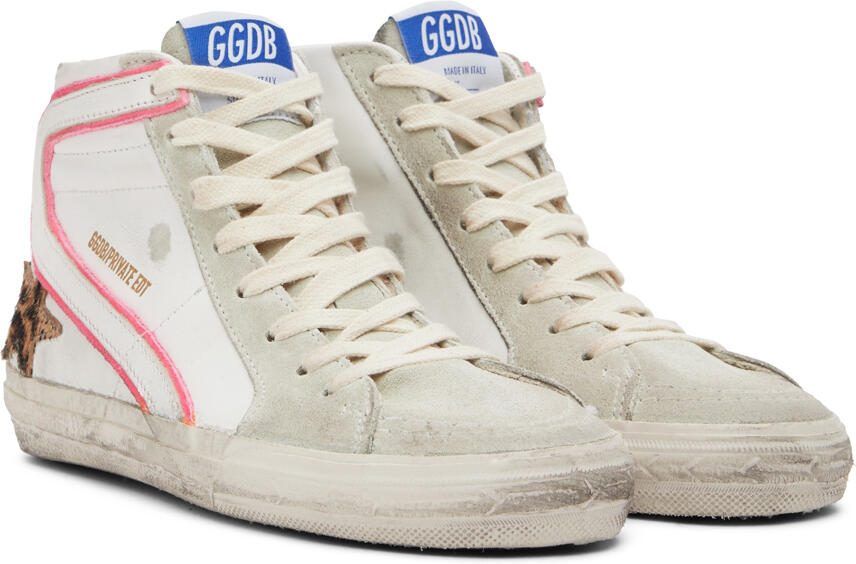 Golden Goose SSENSE Exclusive White  Gray Slide Sneakers - Picture 2
