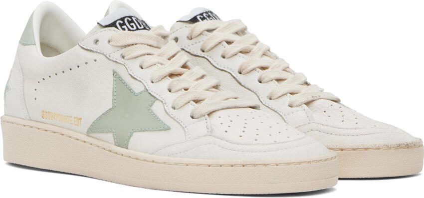Golden Goose SSENSE Exclusive White  Green Ball Star Sneakers