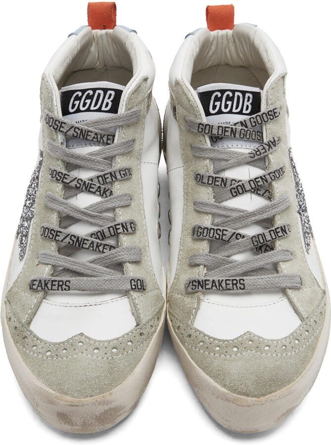 Golden Goose SSENSE Exclusive White  Grey Mid Star Classic Sneakers