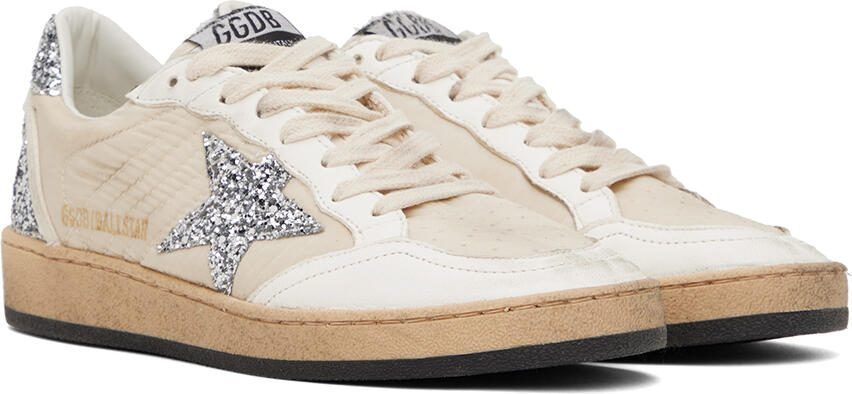 Golden Goose White  Beige Ball Star Sneakers - Picture 2