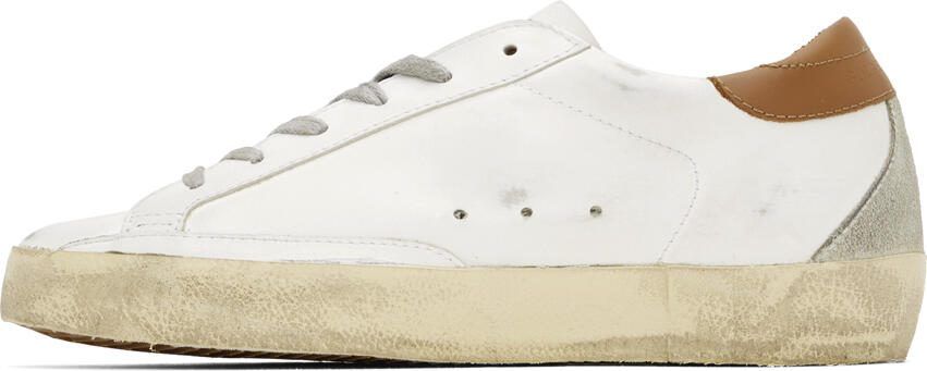 Golden Goose White  Brown Super-Star Classic Sneakers - Picture 3