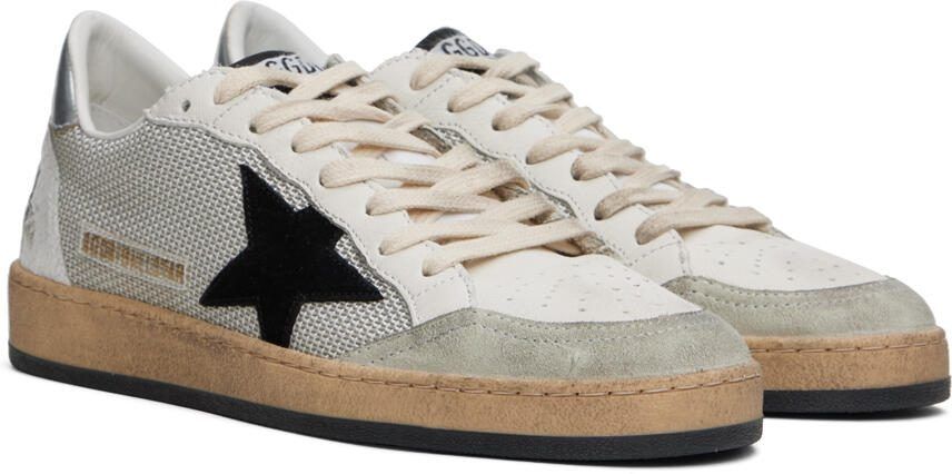 Golden Goose White  Gray Ball Star Sneakers - Picture 2