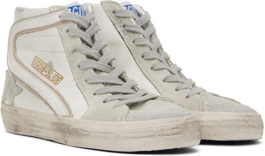 Golden Goose White  Gray Slide Classic High-Top Sneakers - Picture 2