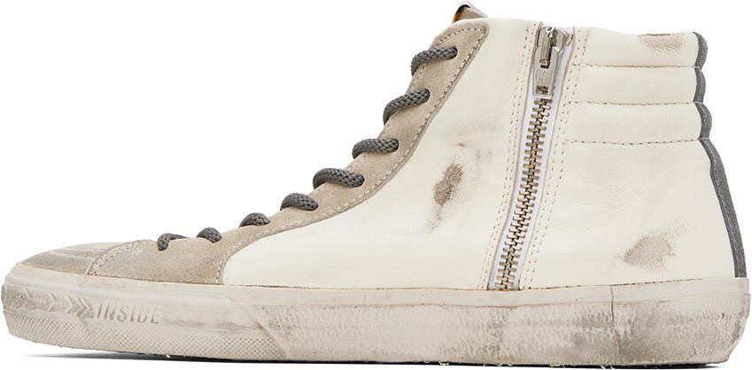 Golden Goose White  Gray Slide Classic Sneakers - Picture 3