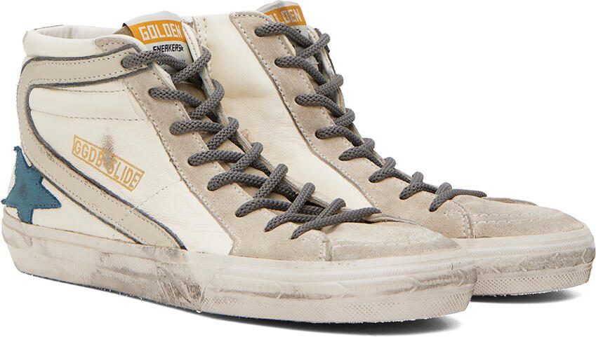 Golden Goose White  Gray Slide Classic Sneakers - Picture 2