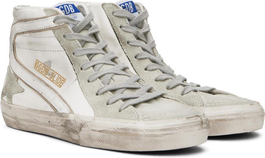 Golden Goose White  Gray Slide Sneakers