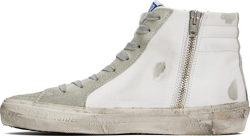 Golden Goose White  Gray Slide Sneakers - Picture 3