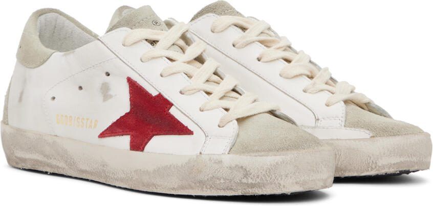 Golden Goose White  Gray Super-Star Sneakers - Picture 2