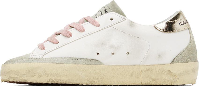 Golden Goose White  Gray Super-Star Sneakers - Picture 3