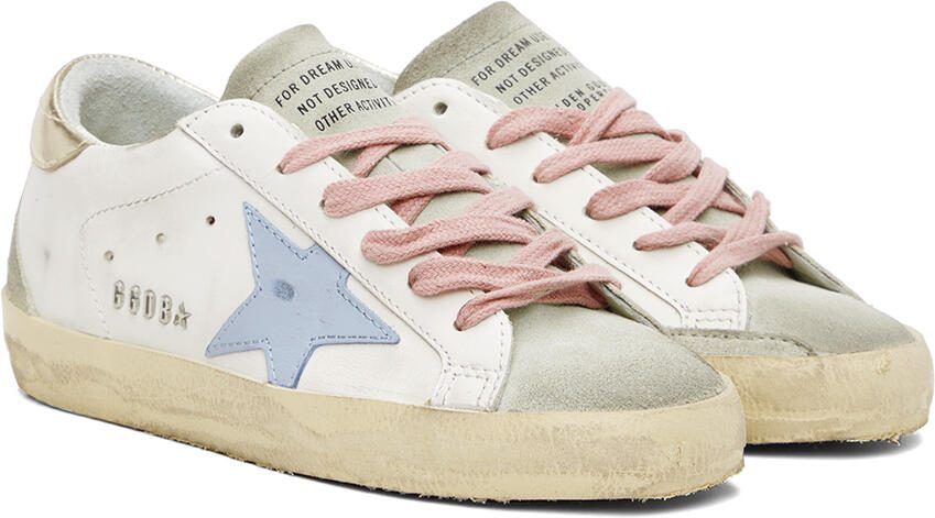 Golden Goose White  Gray Super-Star Sneakers - Picture 2