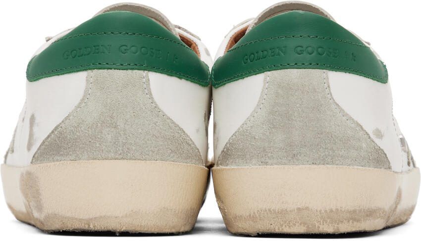 Golden Goose White  Green Super-Star Sneakers