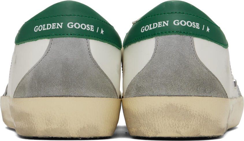 Golden Goose White  Green Super-Star Sneakers