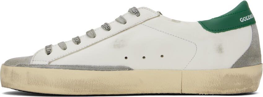 Golden Goose White  Green Super-Star Sneakers - Picture 3