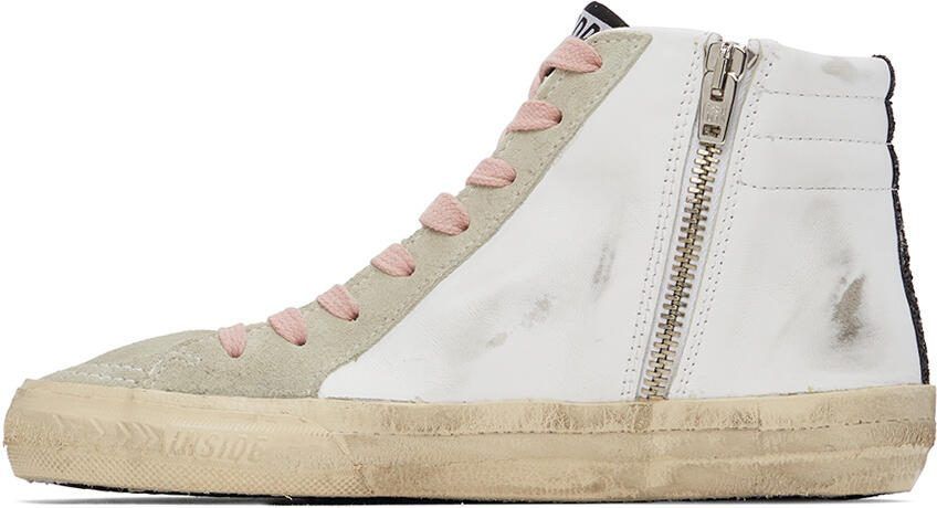 Golden Goose White  Grey Slide Sneakers - Picture 4