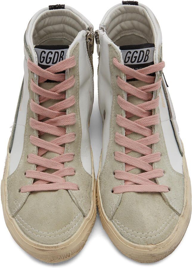 Golden Goose White  Grey Slide Sneakers